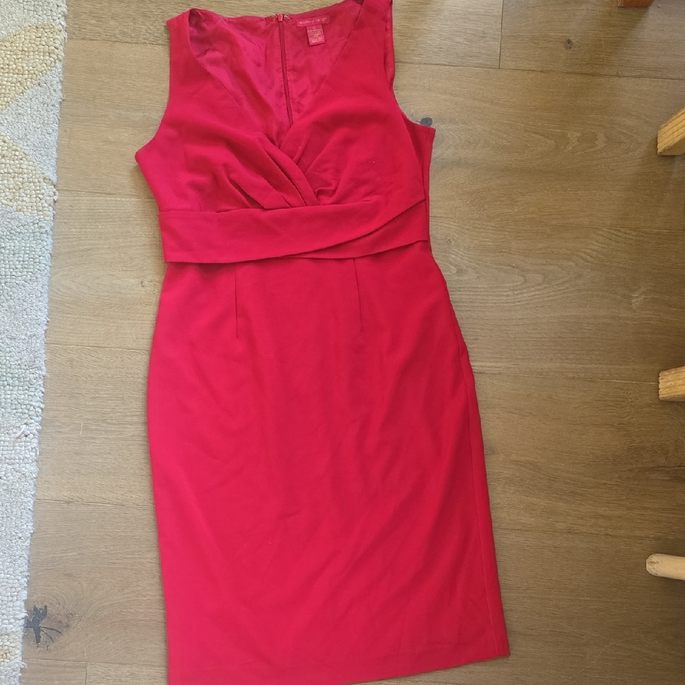 Sunny Leigh Vibrant Red Midi Dress